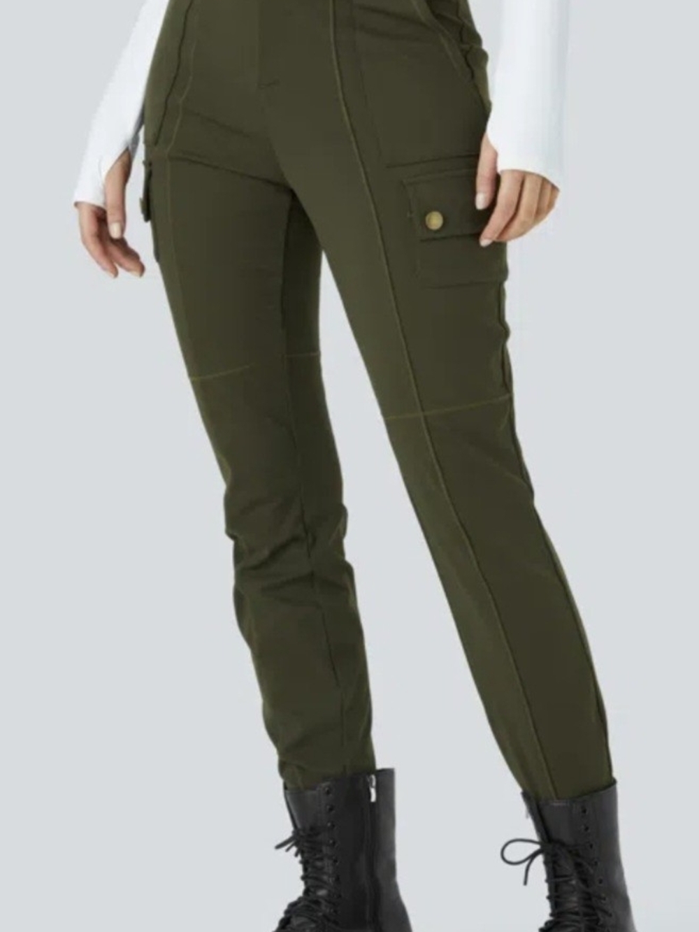 Forest Night Cargo Skinny Utility Pants - Women
